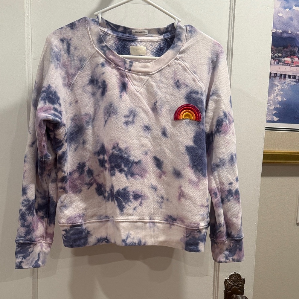 MOTHER - Tie-Dye Sweatshirt with Rainbow Patch